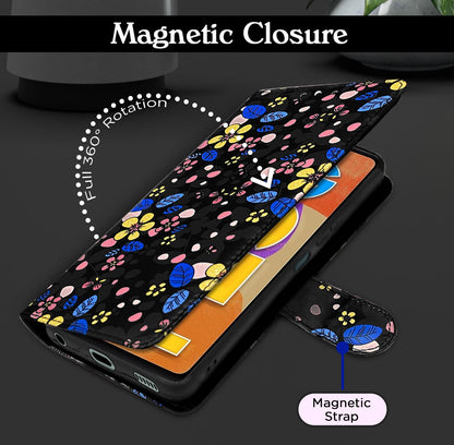 Pikkme black flower wallet flip cover for Samsung F23 5G – photo 6