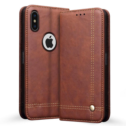 Pikkme iPhone X/XS brown mobile flip cover