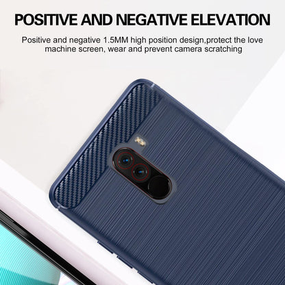 Pikkme Mi Poco F1 Hybrid Carbon Fiber Back Cover | Blue