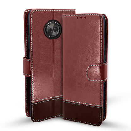 Moto X4 wallet flip cover in brown & coffee by Pikkme