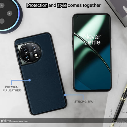 OnePlus 11 5G Leather back cover in blue by Pikkme – photo 4