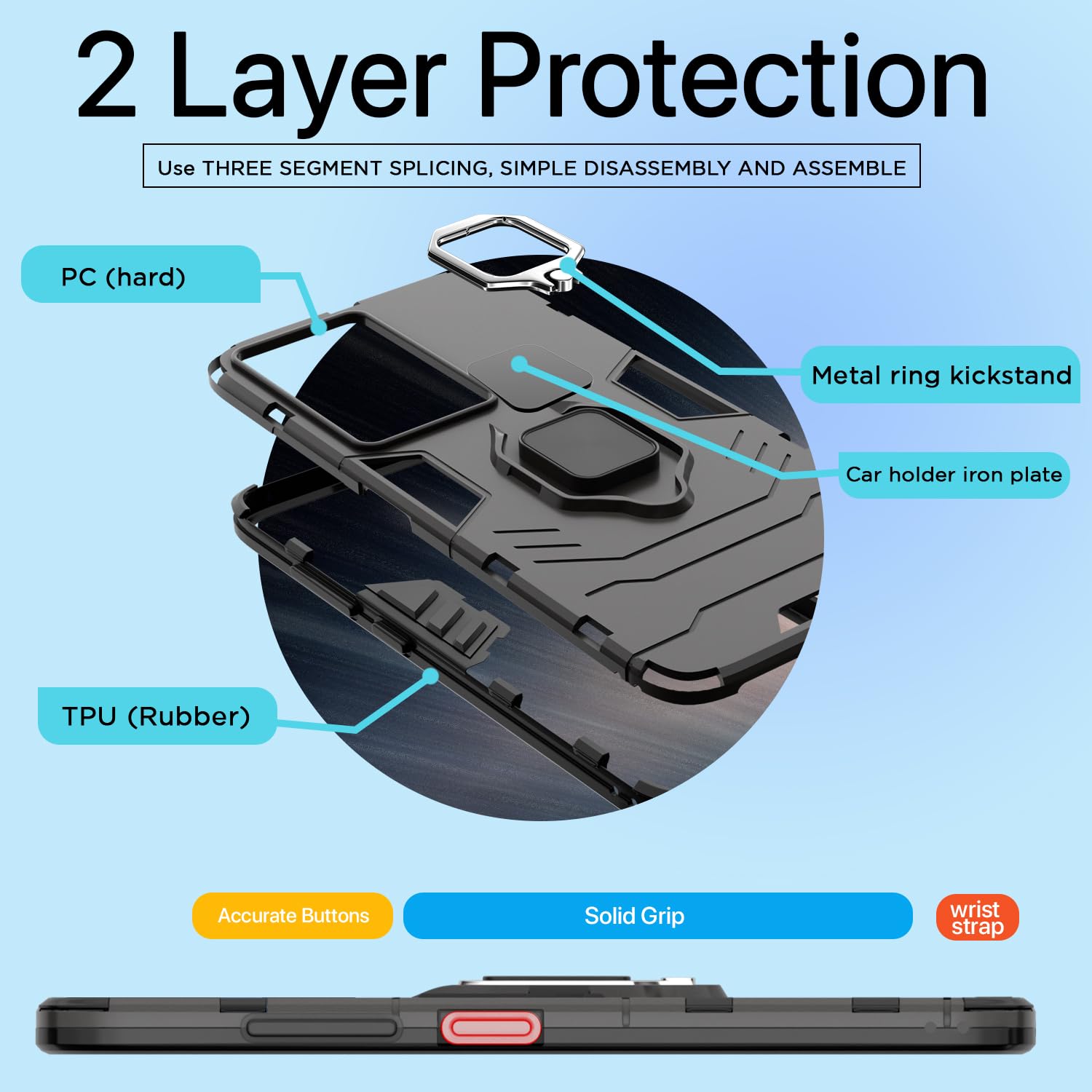 Black Tough Armor mobile cover for Realme Narzo 80x/P3x/14X 5G – Pikkme – photo 4