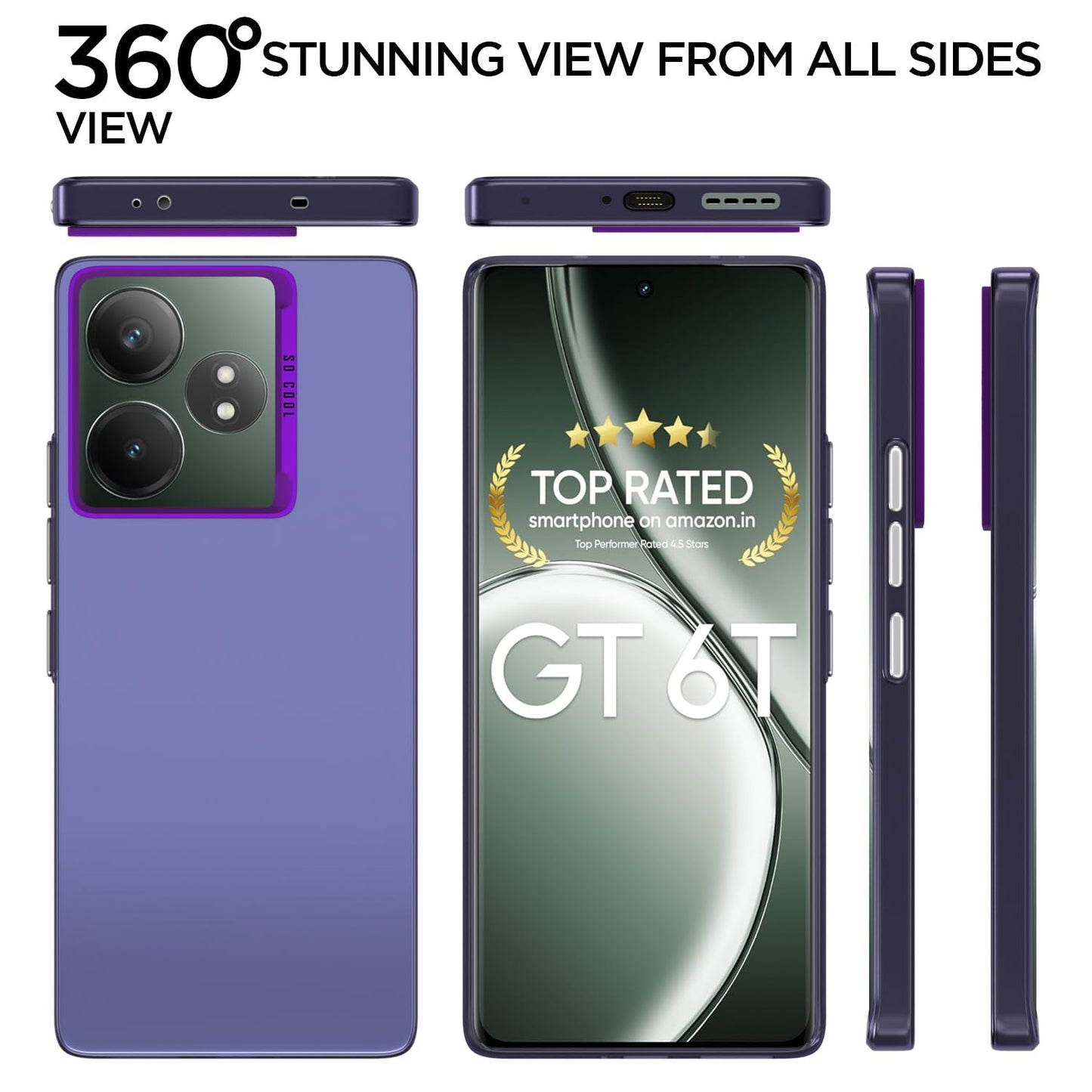 Pikkme Realme GT 6T 5G So Cool Matte Finish Back Cover (Purple)