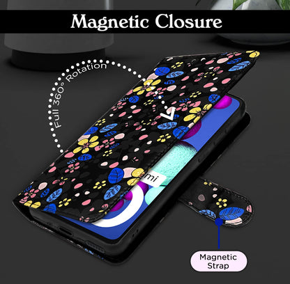 Redmi 10/10 Power wallet flip cover in black flower by Pikkme – photo 3