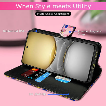 Pikkme Realme C75 pink flower flip cover – photo 5