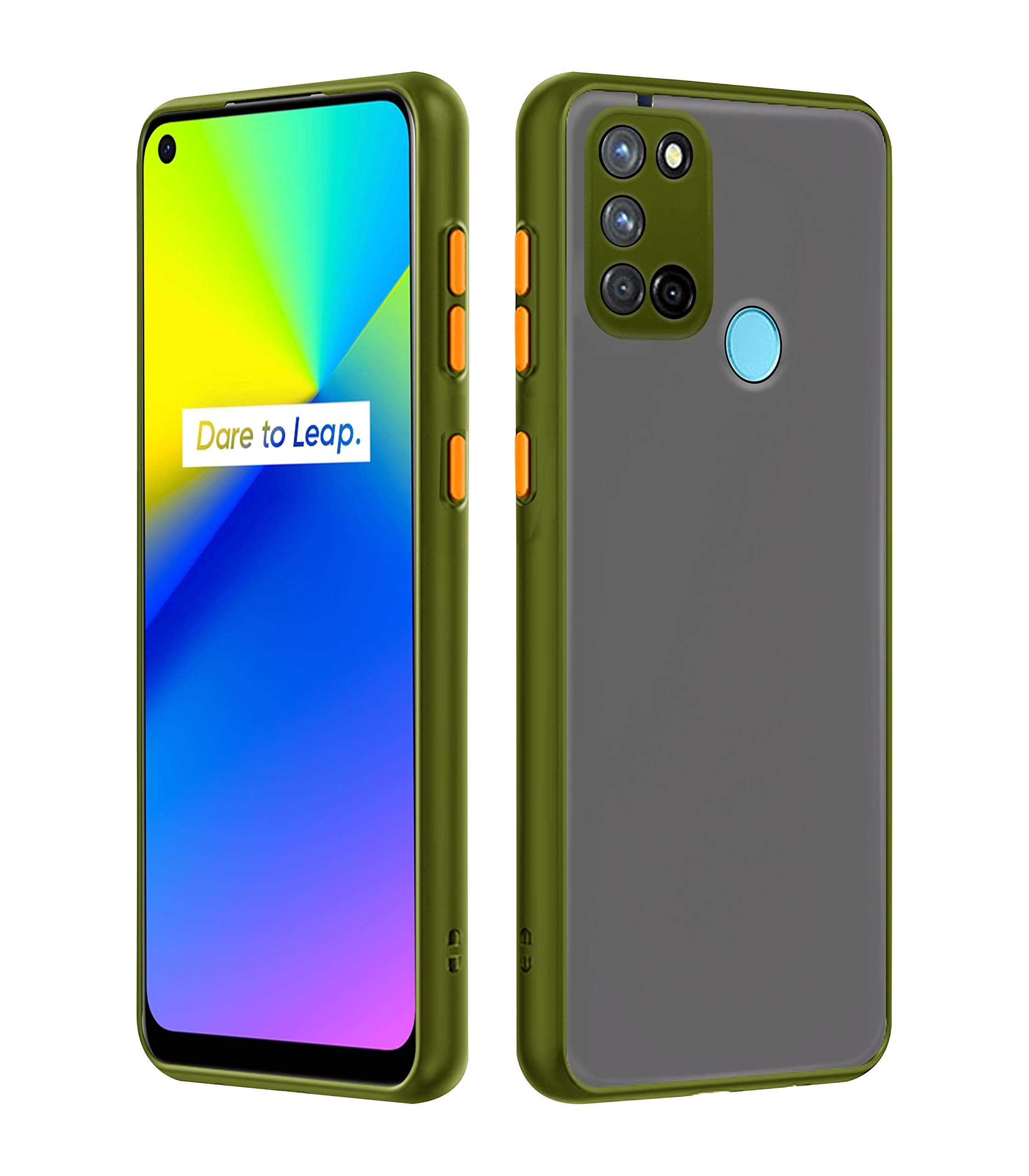 Green Hybrid mobile back cover for Realme 7i – Pikkme