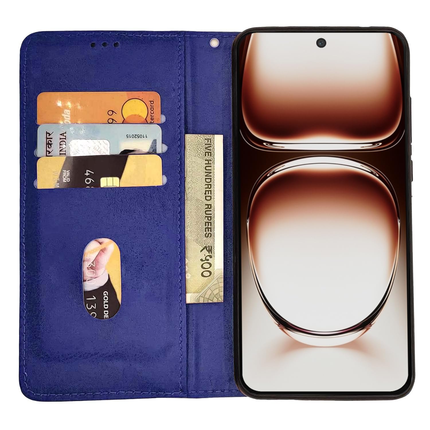 Blue Magnetic flip cover for Oppo Reno 12 5G – Pikkme – photo 2