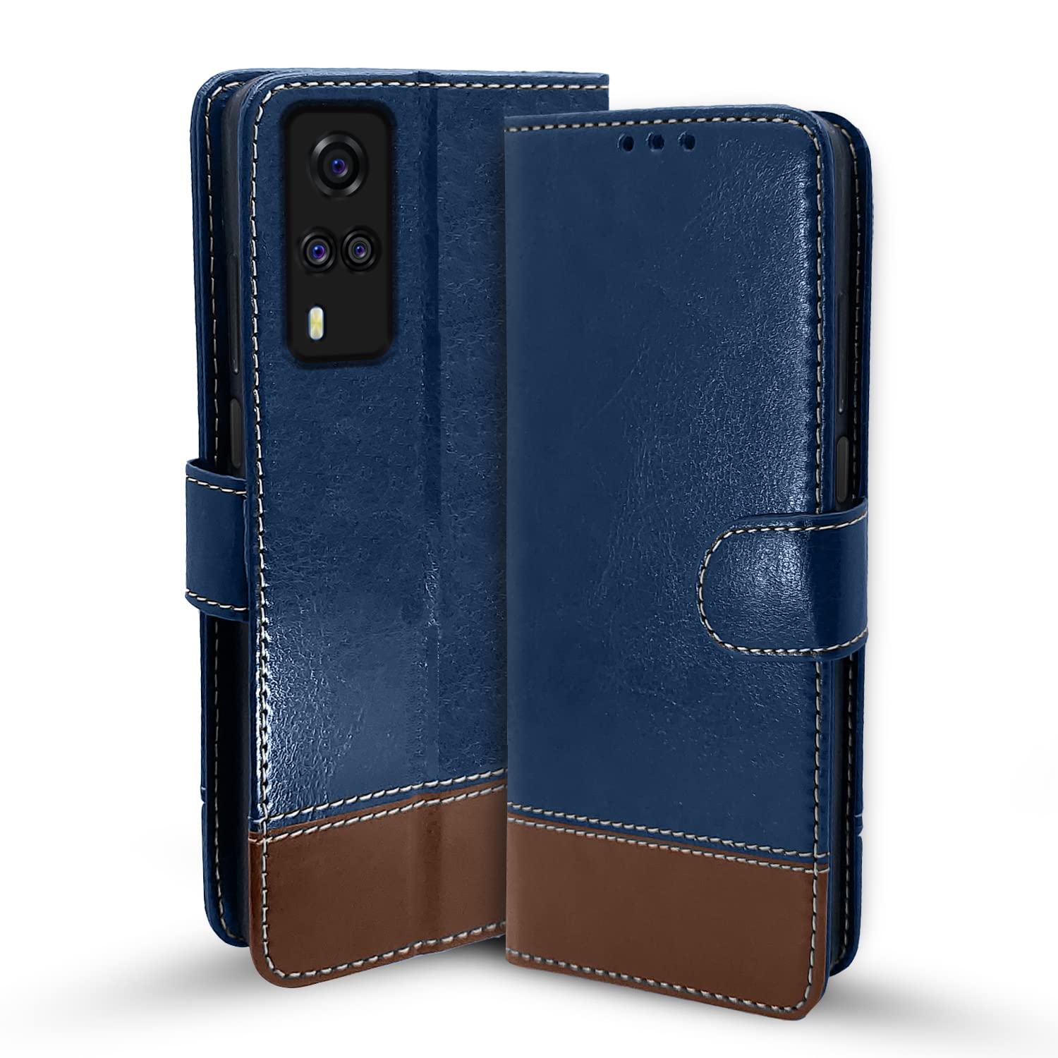 Pikkme Vivo Y51/Y31 Magnetic blue & brown wallet flip cover