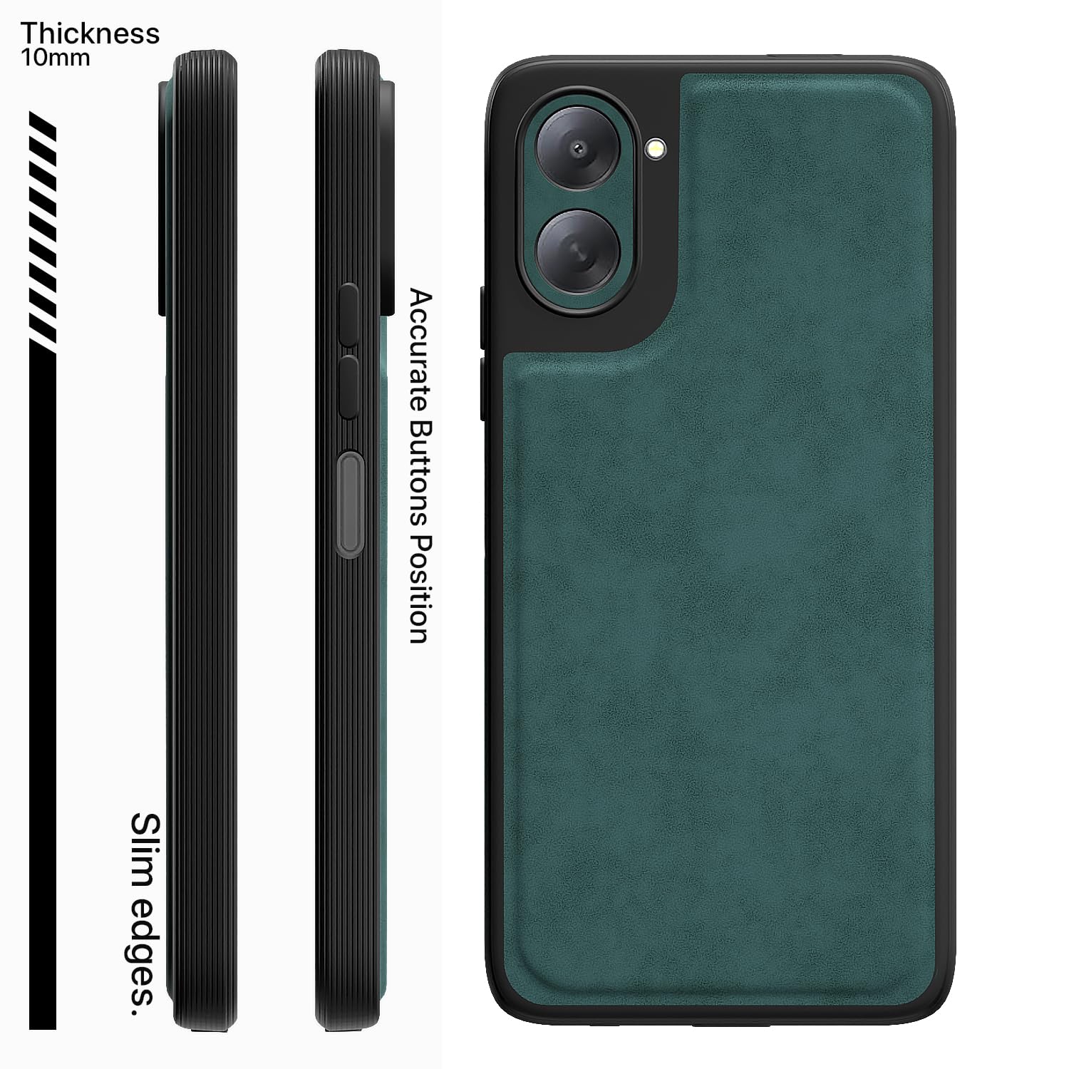 Pikkme green Leather phone cover for Redmi A7 5G – photo 3