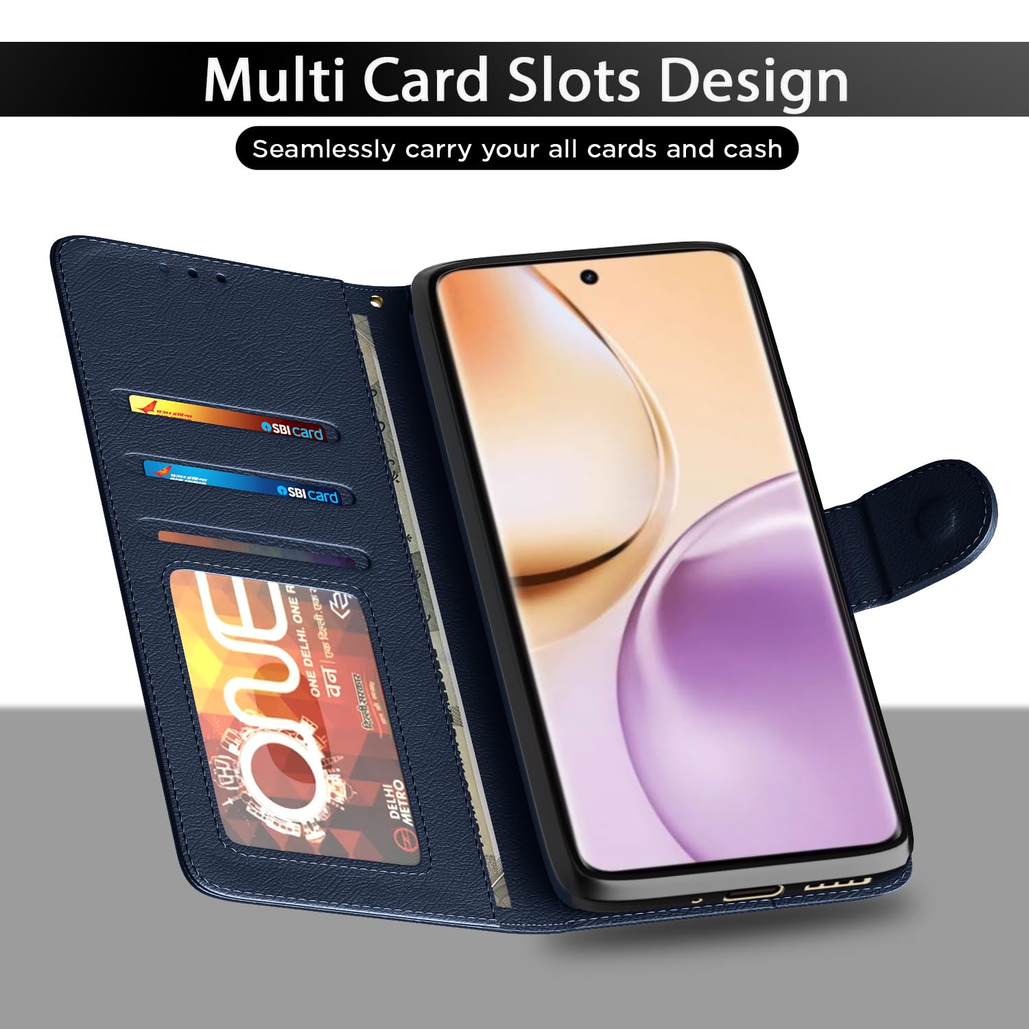 Realme 14 Pro 5G Wallet wallet flip cover in blue by Pikkme – photo 5
