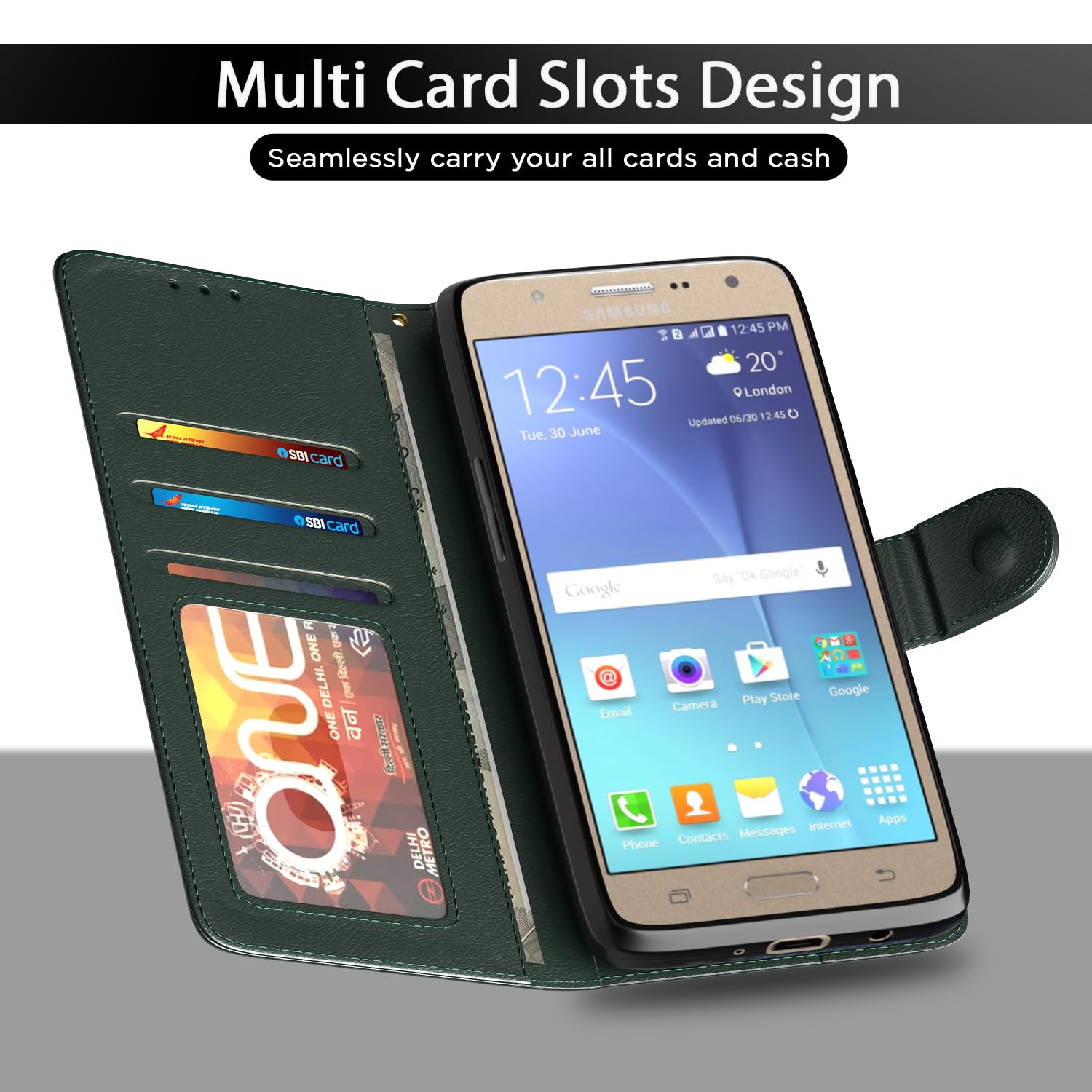 Samsung J7 2015/J7 flip cover in green by Pikkme – photo 5