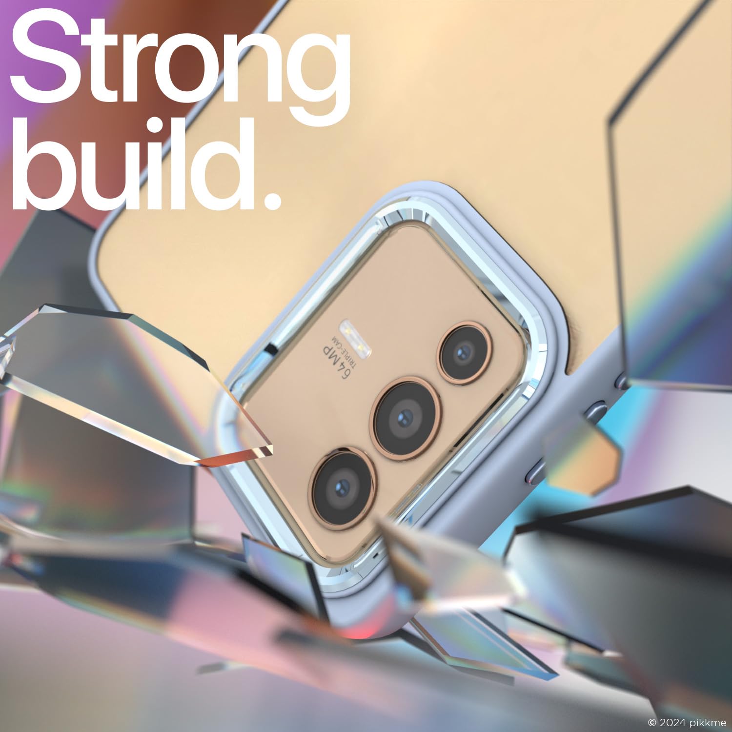 Pikkme Vivo V23 Camring Back Cover (Blue)