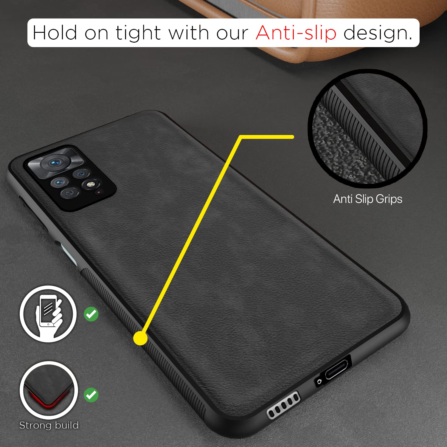 Pikkme Redmi Note 11 Pro/Note 11 Pro Plus 5G Leather grey phone cover – photo 2