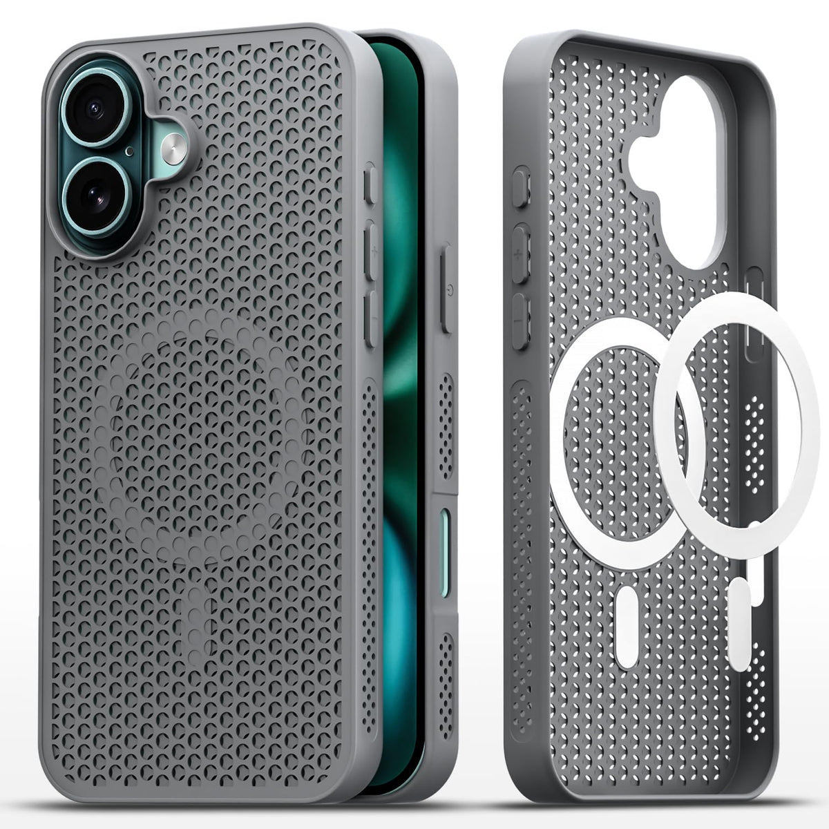 iPhone 16 MagSafe mobile cover in grey by Pikkme