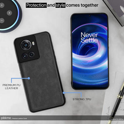 OnePlus 10R Leather mobile cover in grey by Pikkme – photo 5