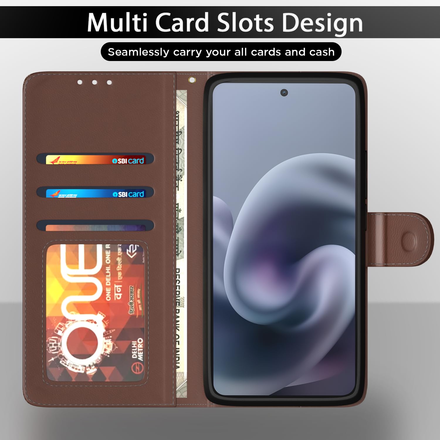 Pikkme tan flip cover for Moto G86 Power 5G – photo 5