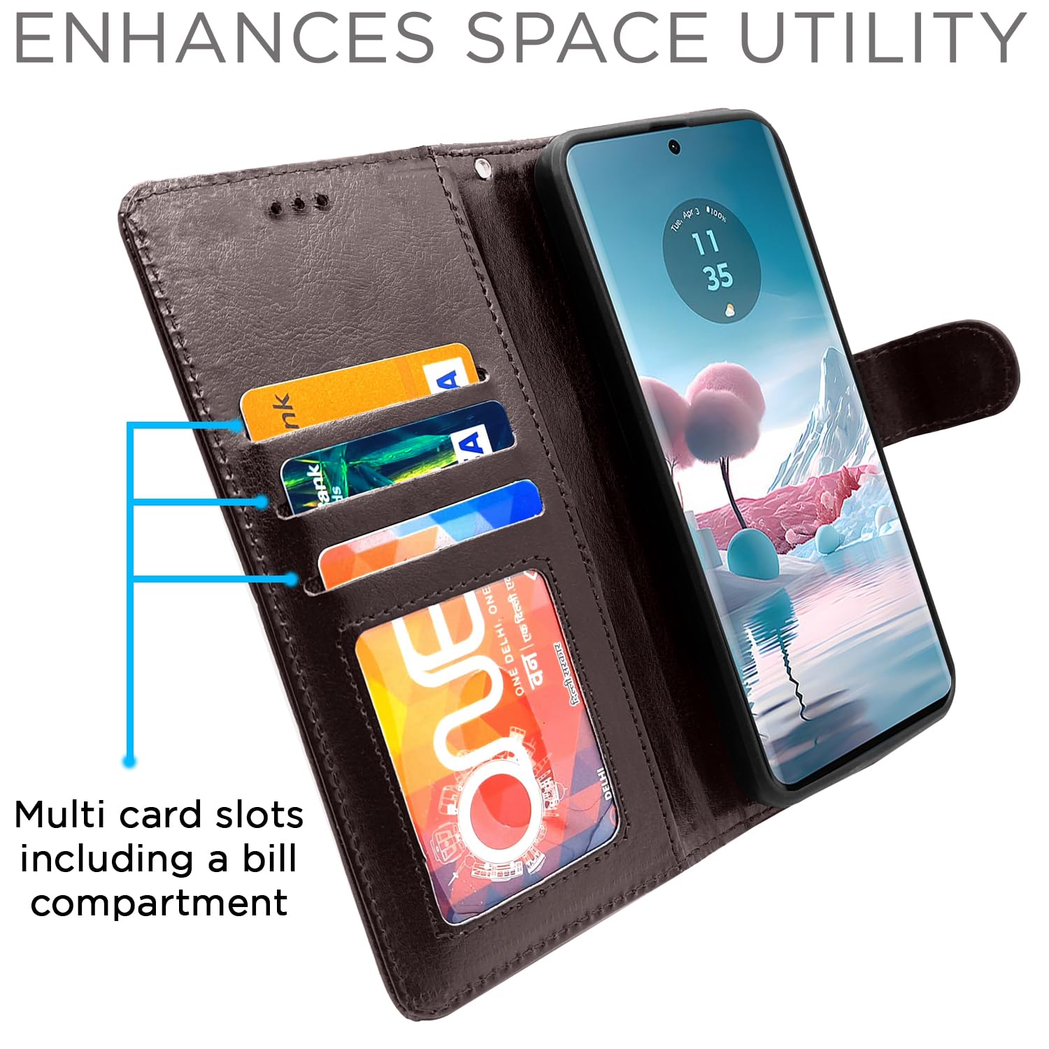 Coffee Wallet flip cover for Moto Edge 40 Neo 5G – Pikkme – photo 2