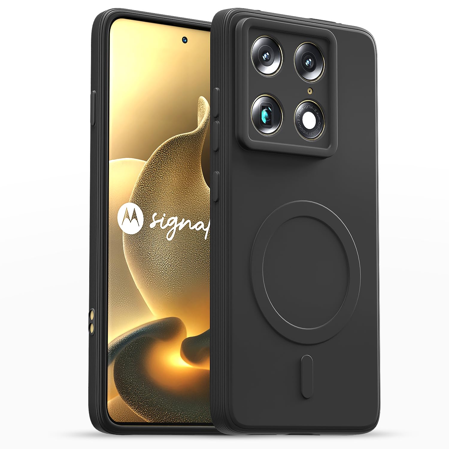 Moto Signature 5G mobile back cover in black by Pikkme