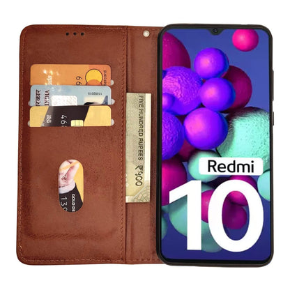 Pikkme brown Wallet wallet flip cover for Redmi 10/10 Power – photo 2