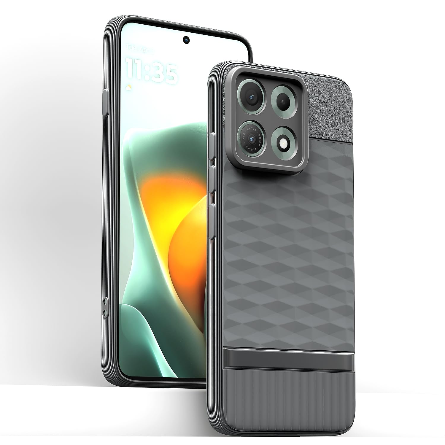 Moto Edge 70 Max 5G Silicone mobile back cover in grey by Pikkme – photo 2