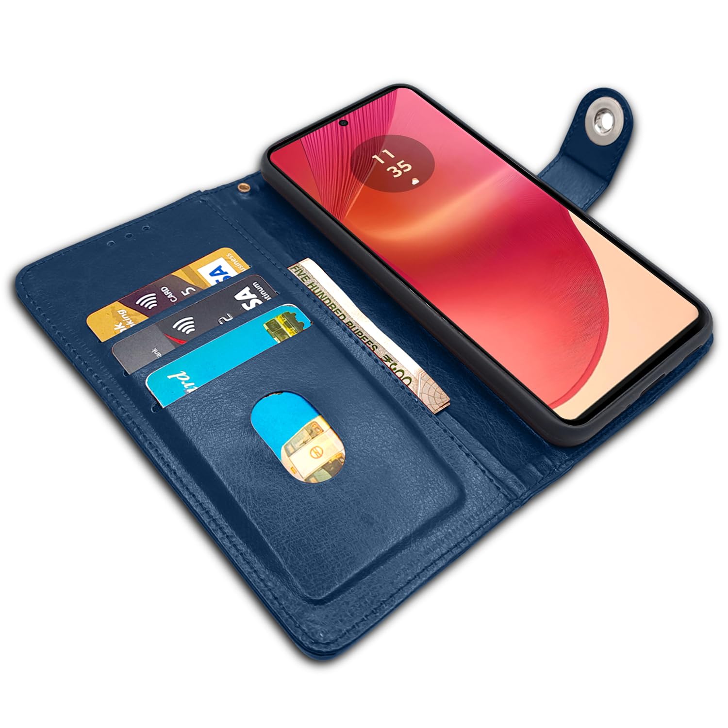 Blue Button flip cover for Moto Edge 50 Fusion/G96 5G – Pikkme – photo 3