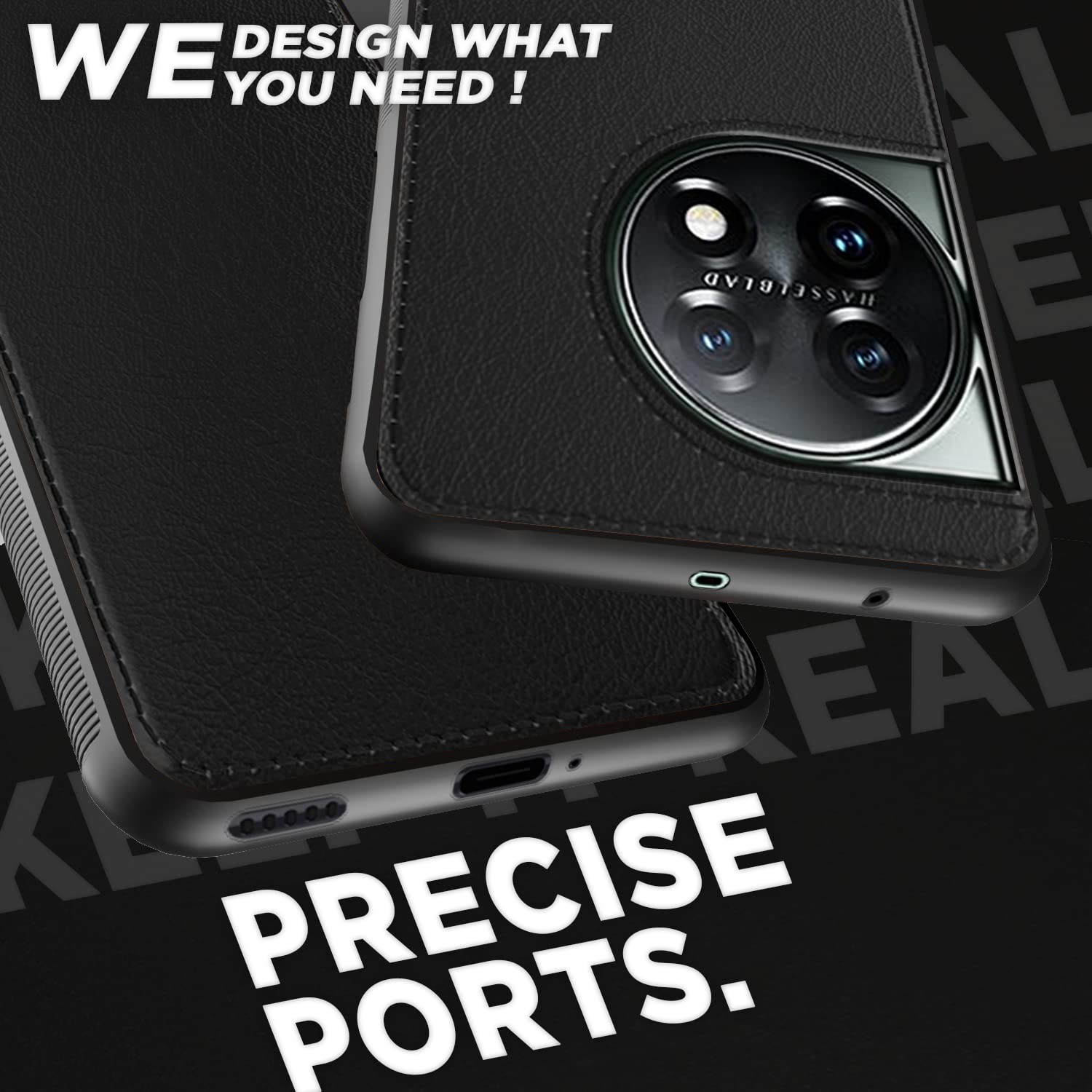 Pikkme OnePlus 11 5G Leather black mobile back cover – photo 3