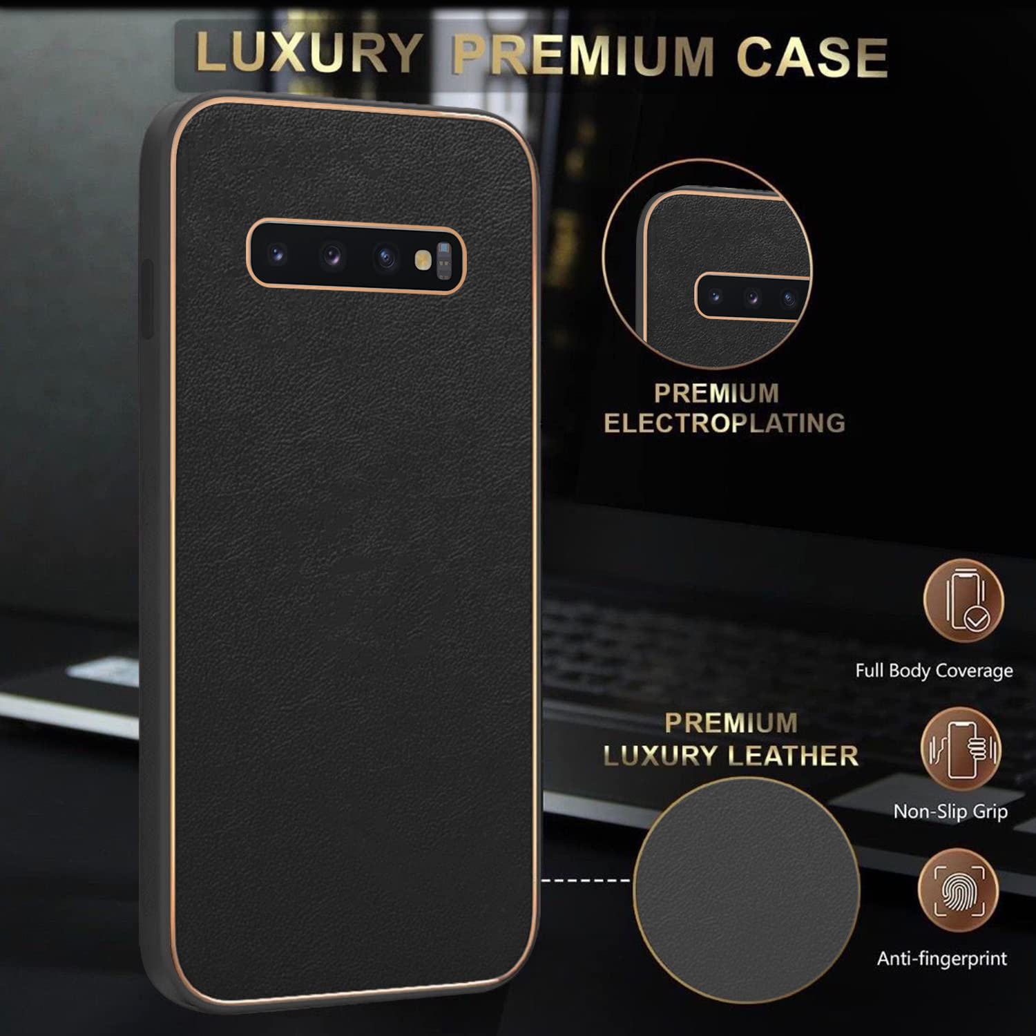 Samsung S10 Plus Chrome phone cover in black by Pikkme – photo 2