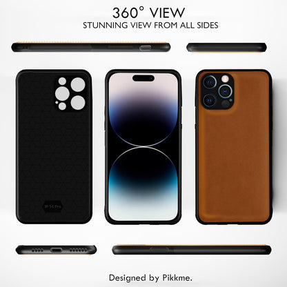 Pikkme camel Leather mobile back cover for iPhone 14 Pro – photo 2