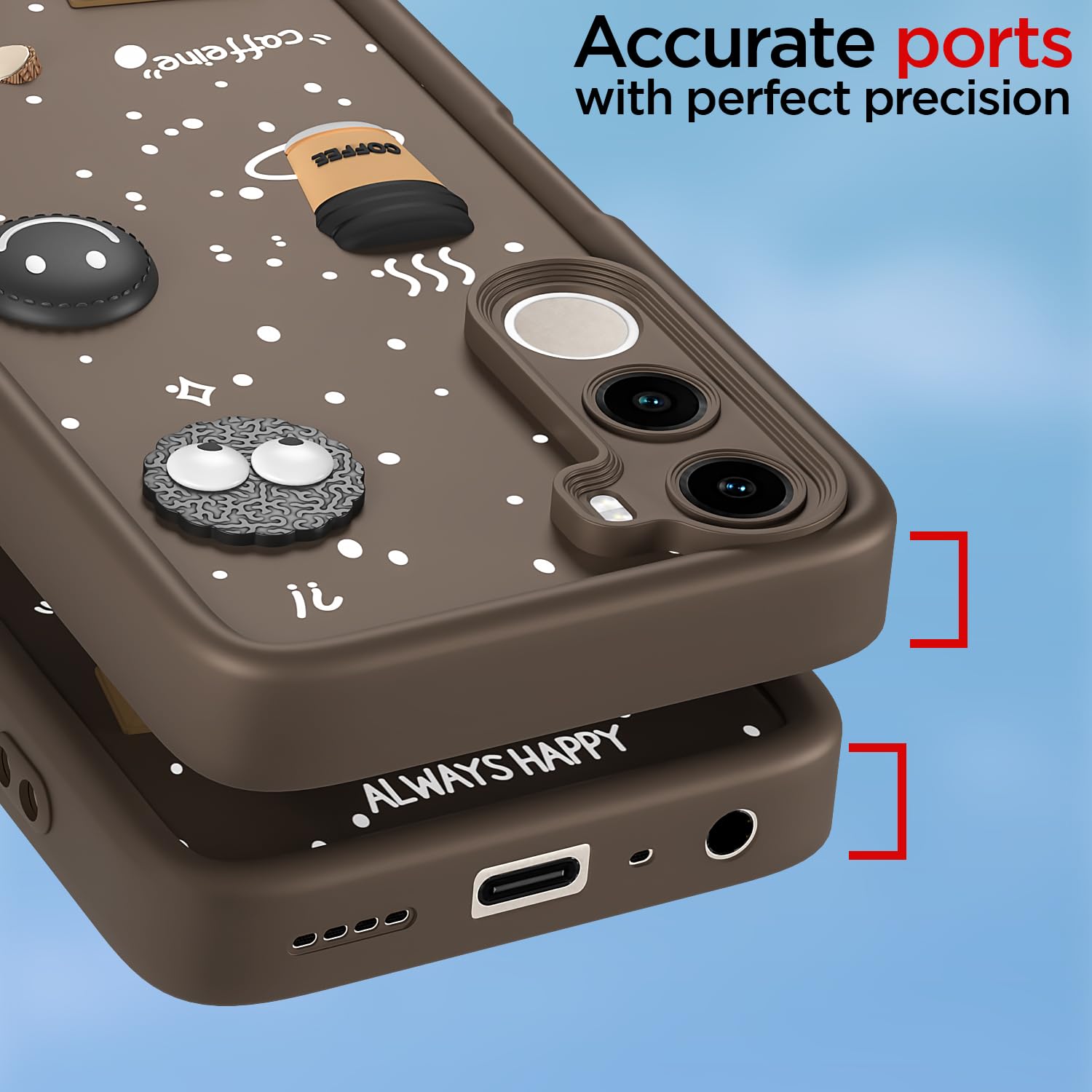 Realme C100x Bear Coffee back cover in brown by Pikkme – photo 4