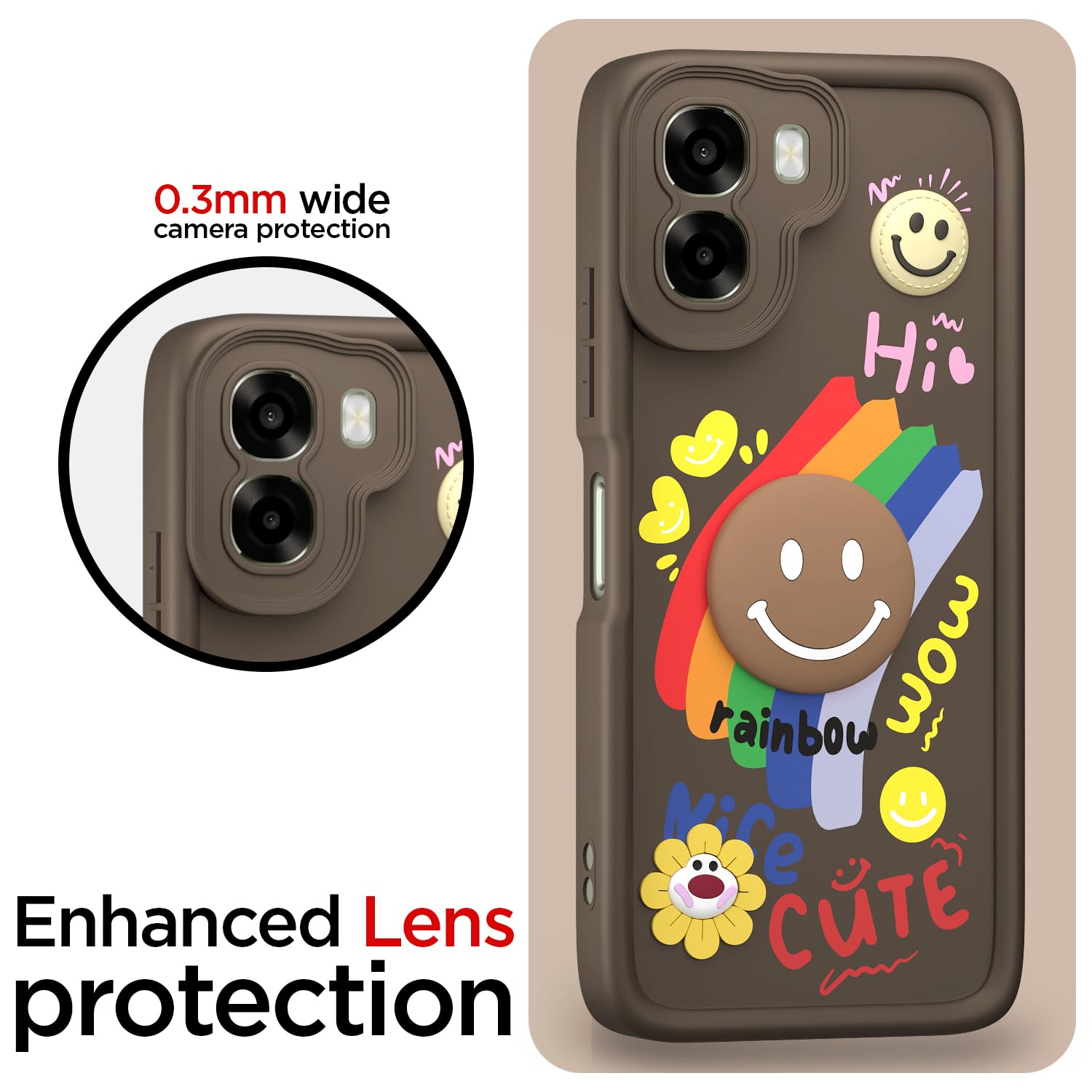 Oppo A6X 5G mobile back cover in brown by Pikkme – photo 5
