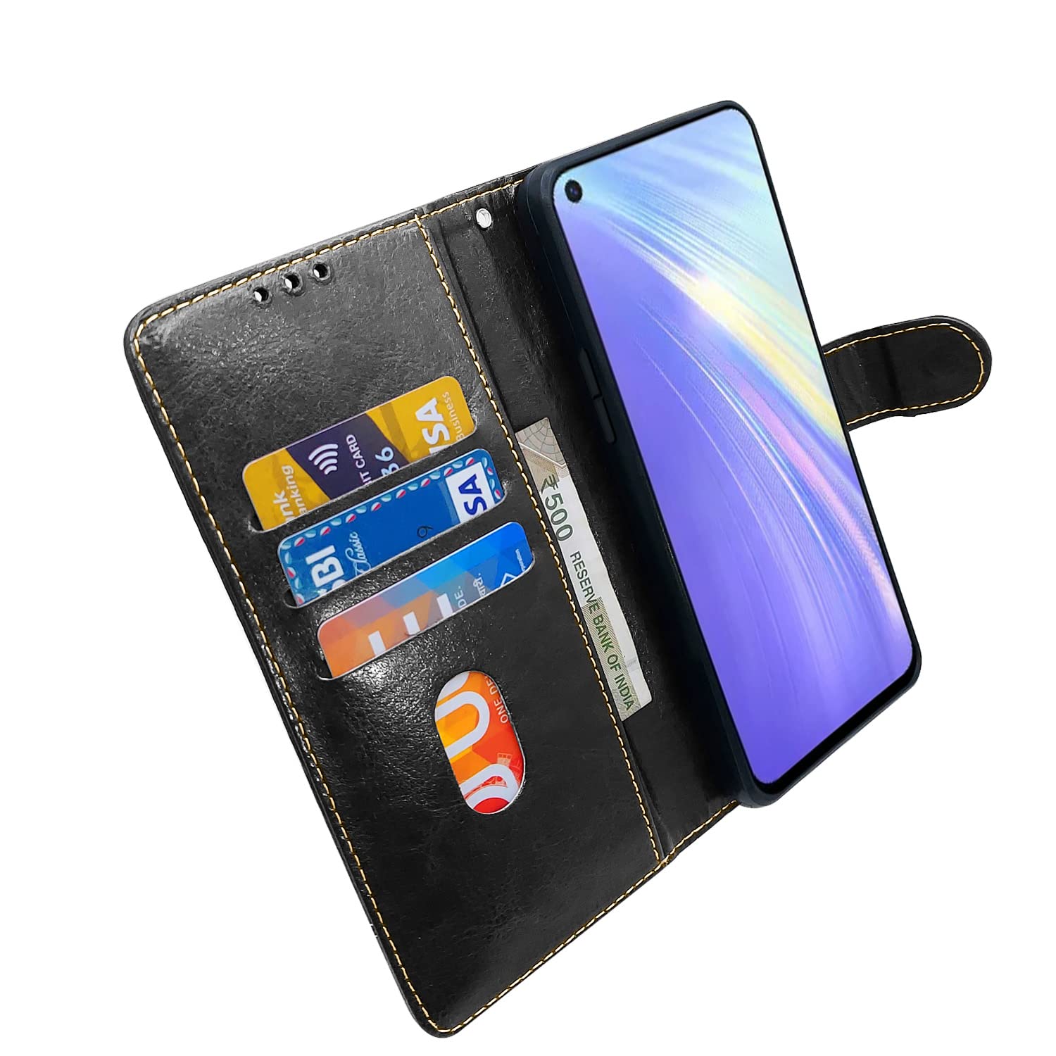 Pikkme black & brown Magnetic mobile flip cover for Realme 6 Pro – photo 4