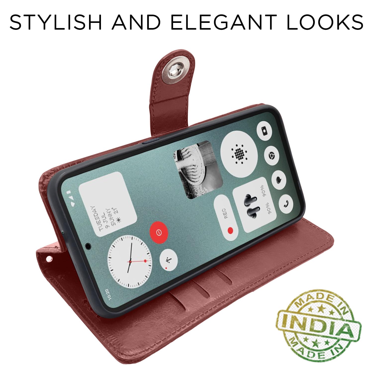 Brown mobile flip cover for CMF Phone 1 – Pikkme – photo 5