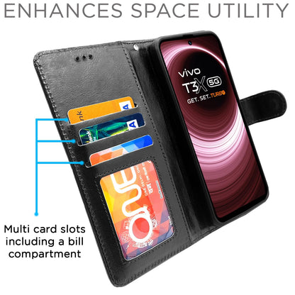 Vivo T3x/Y200i 5G flip cover in black by Pikkme – photo 2