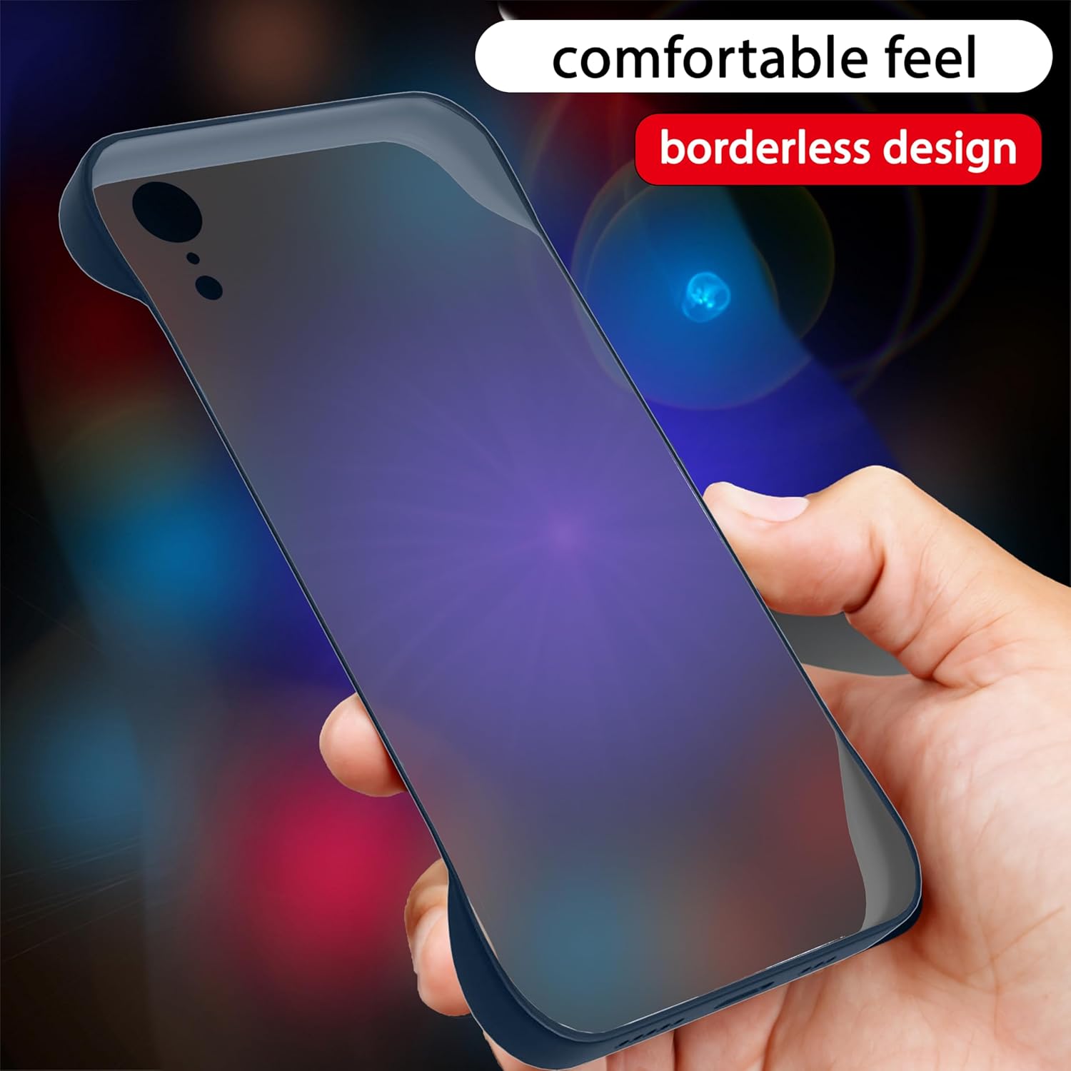 Pikkme iPhone XR Frameless Back Cover (Blue)