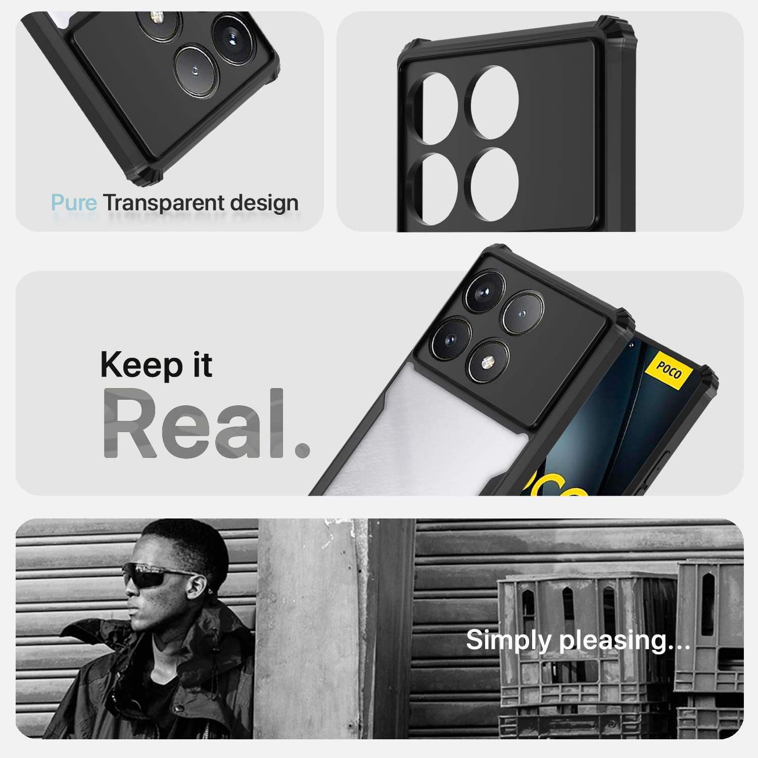 Pikkme black Clear phone cover for Poco F6 Pro 5G – photo 4