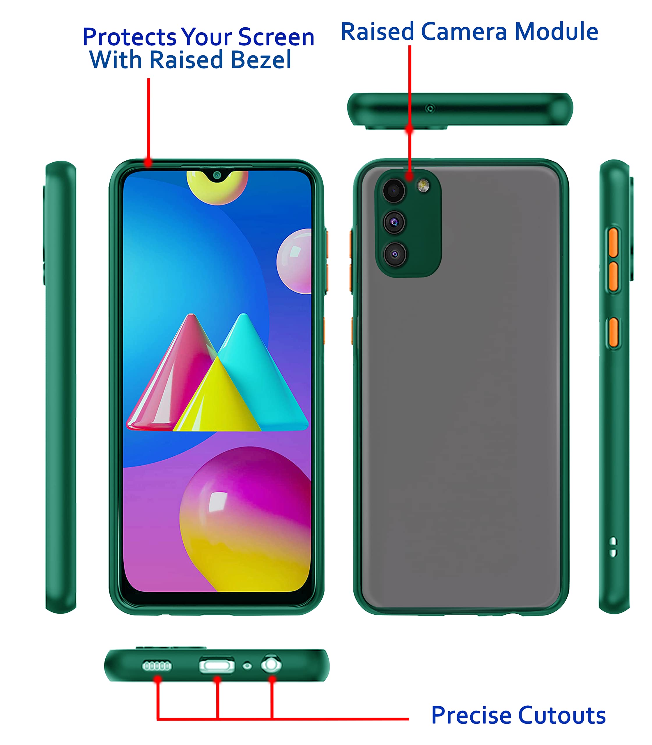 Pikkme Samsung M02s Hybrid green mobile back cover – photo 3