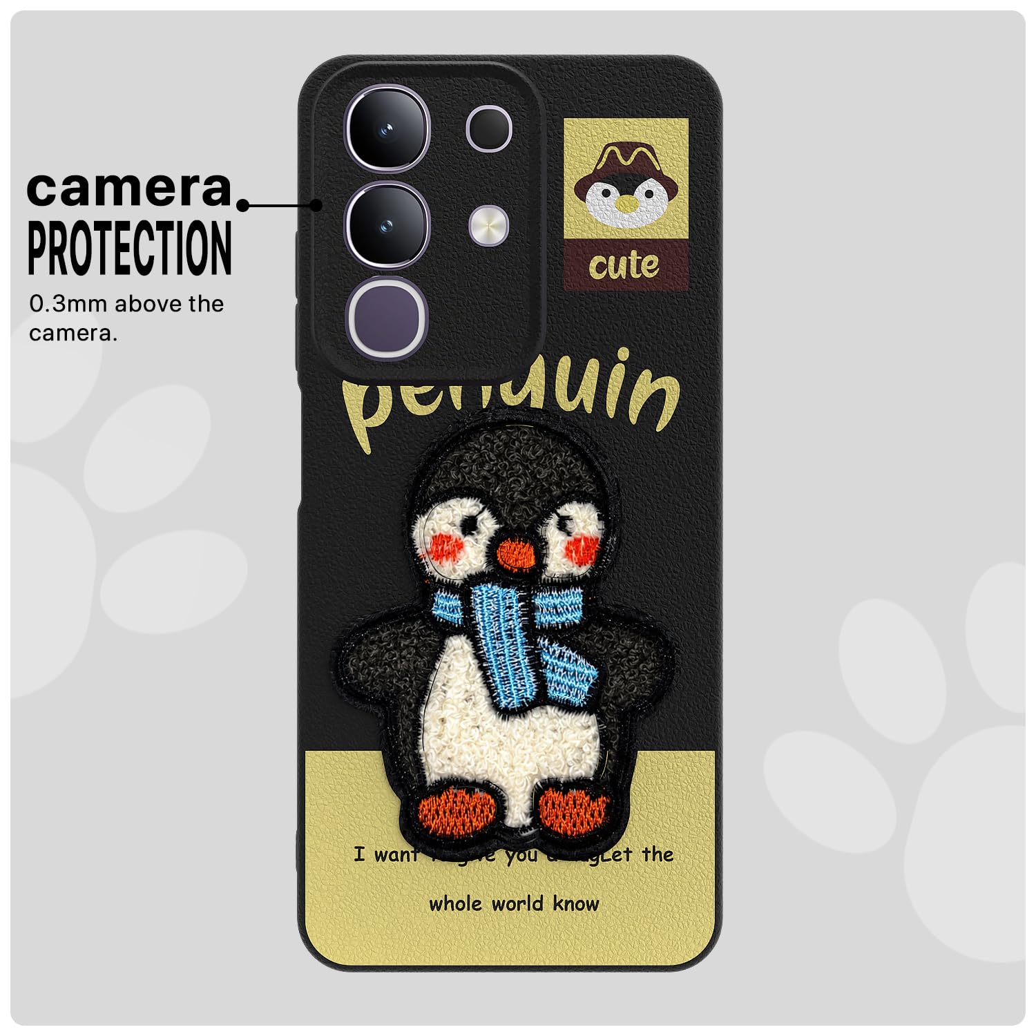 Black Plush Patch mobile cover for Vivo T4x/iQOO Z10x/Y31 Pro 5G – Pikkme – photo 6