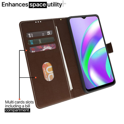 Realme C12/C25/C25s/Narzo 20/Narzo 30A Magnetic flip case in brown & coffee by Pikkme – photo 2