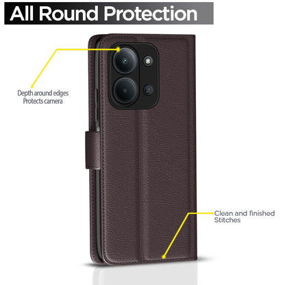 Redmi 15C 5G Wallet flip case in coffee by Pikkme – photo 4
