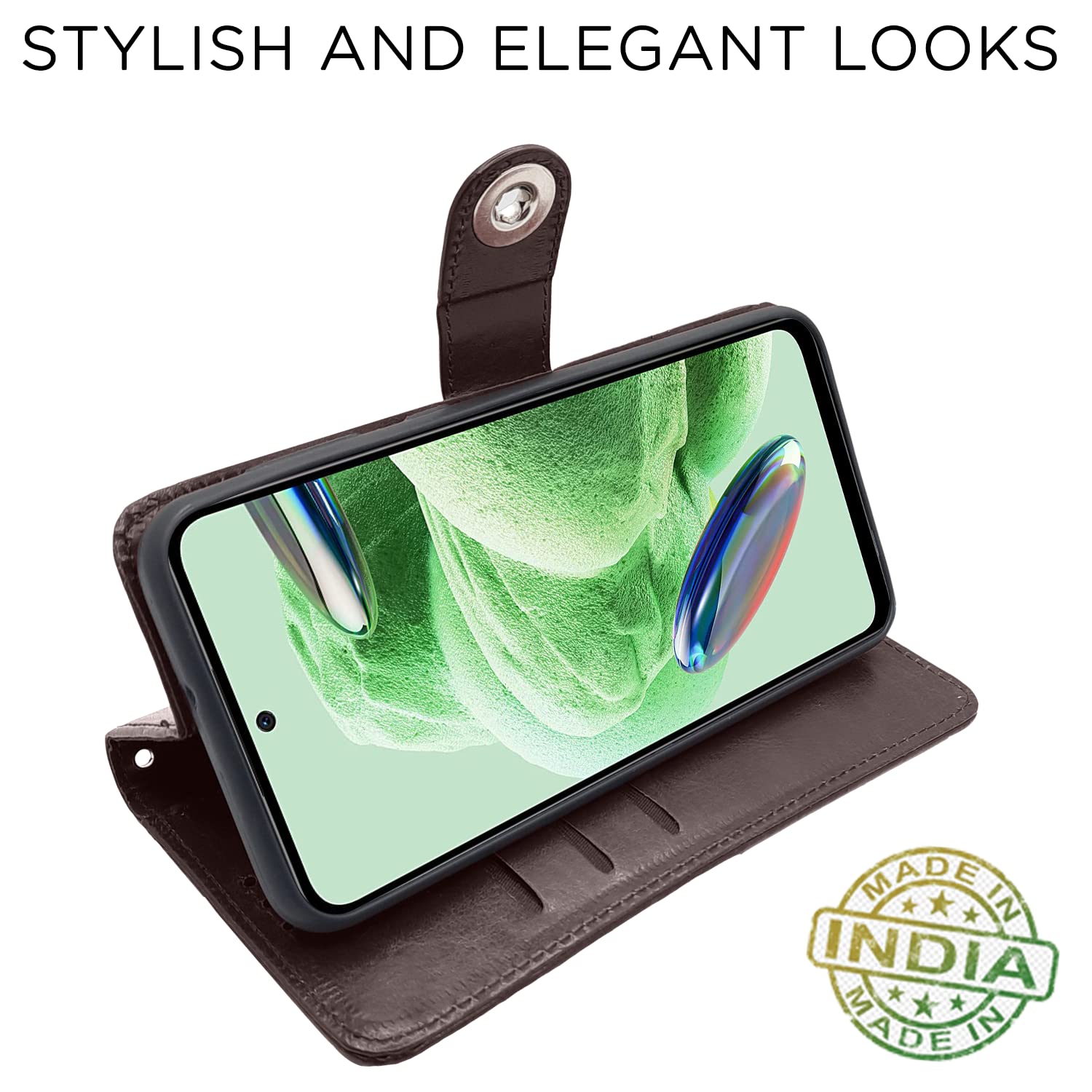 Button coffee Wallet wallet flip cover for Redmi Note 12 Pro Plus 5G – Pikkme – photo 5