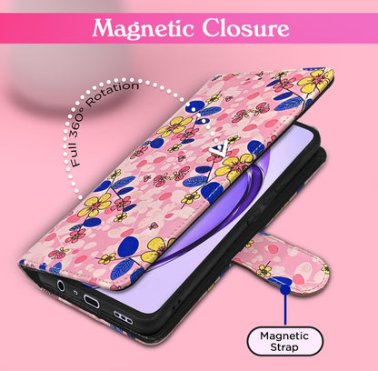 Pikkme pink flower wallet flip cover for Oppo A3x 5G/A3x 4G/A3 5G – photo 6