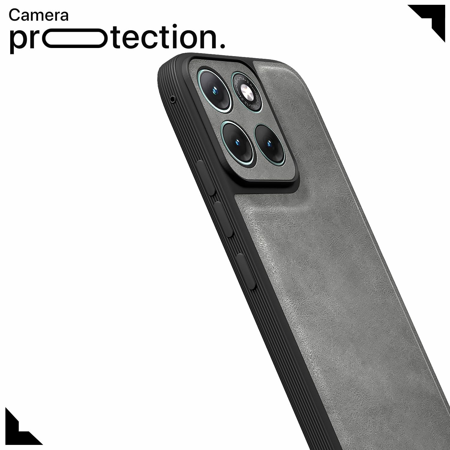 Pikkme Moto Edge 70 Fusion 5G Leather grey mobile back cover – photo 5