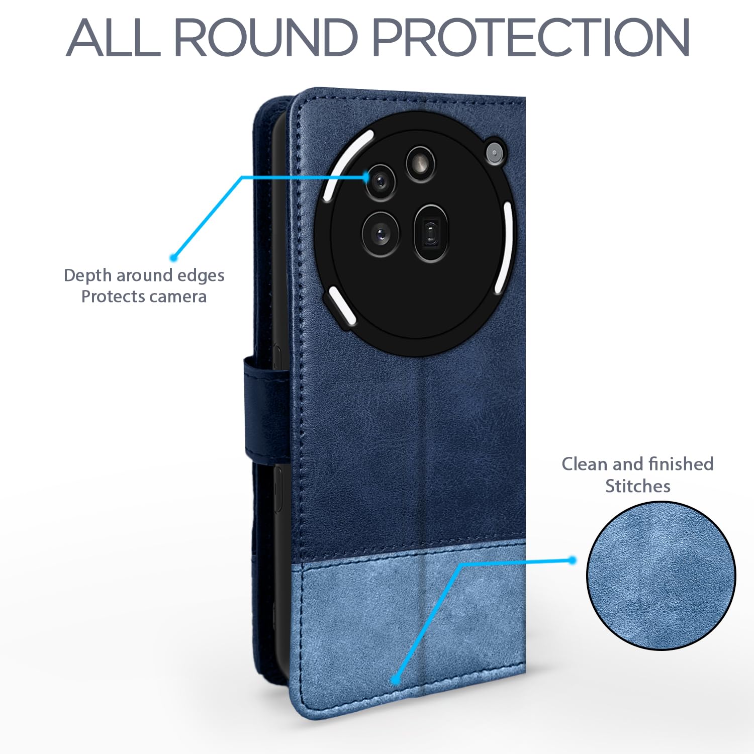 Pikkme navy & light blue flip cover for Nothing Phone 3a Pro 5G – photo 4