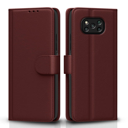 Pikkme Poco X3 Wallet brown mobile flip cover