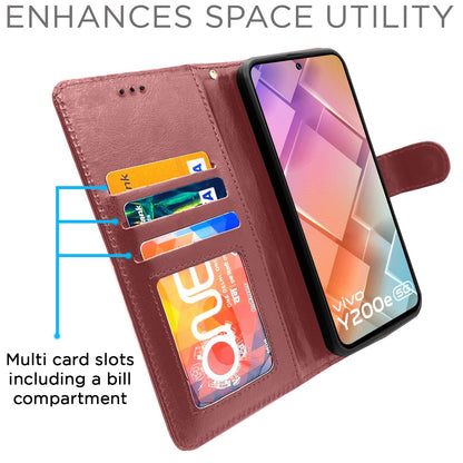 Brown mobile flip cover for Vivo T3/Y200e 5G – Pikkme – photo 2