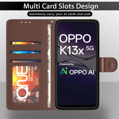 Oppo K13x 5G Wallet mobile flip cover in tan by Pikkme – photo 5