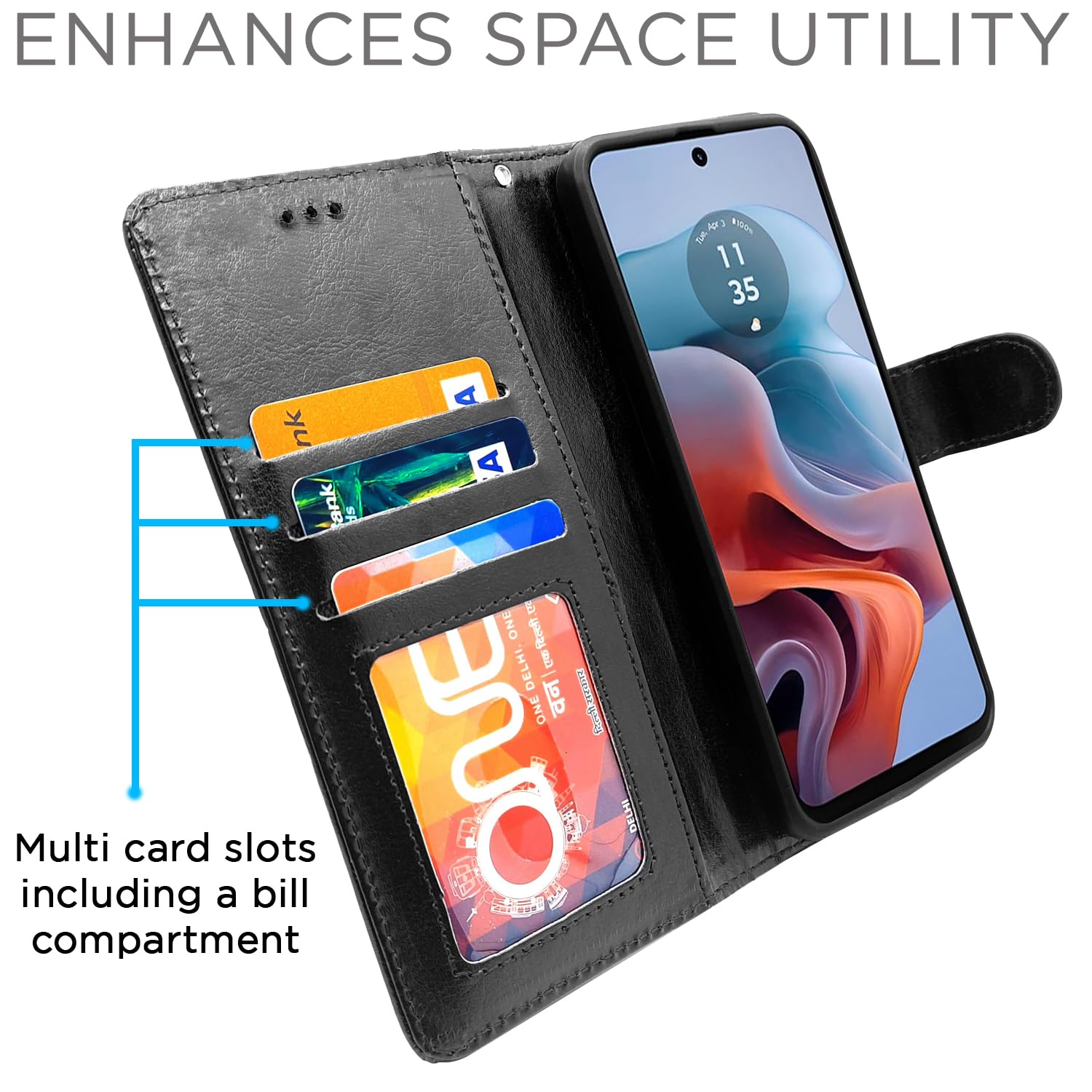 Black mobile flip cover for Moto G24 Power – Pikkme – photo 5
