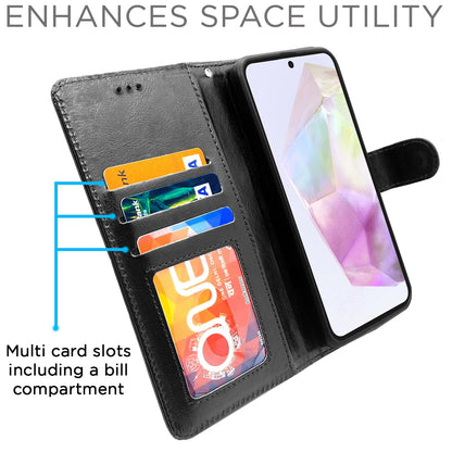 Black Wallet flip cover for Samsung A35 5G – Pikkme – photo 2