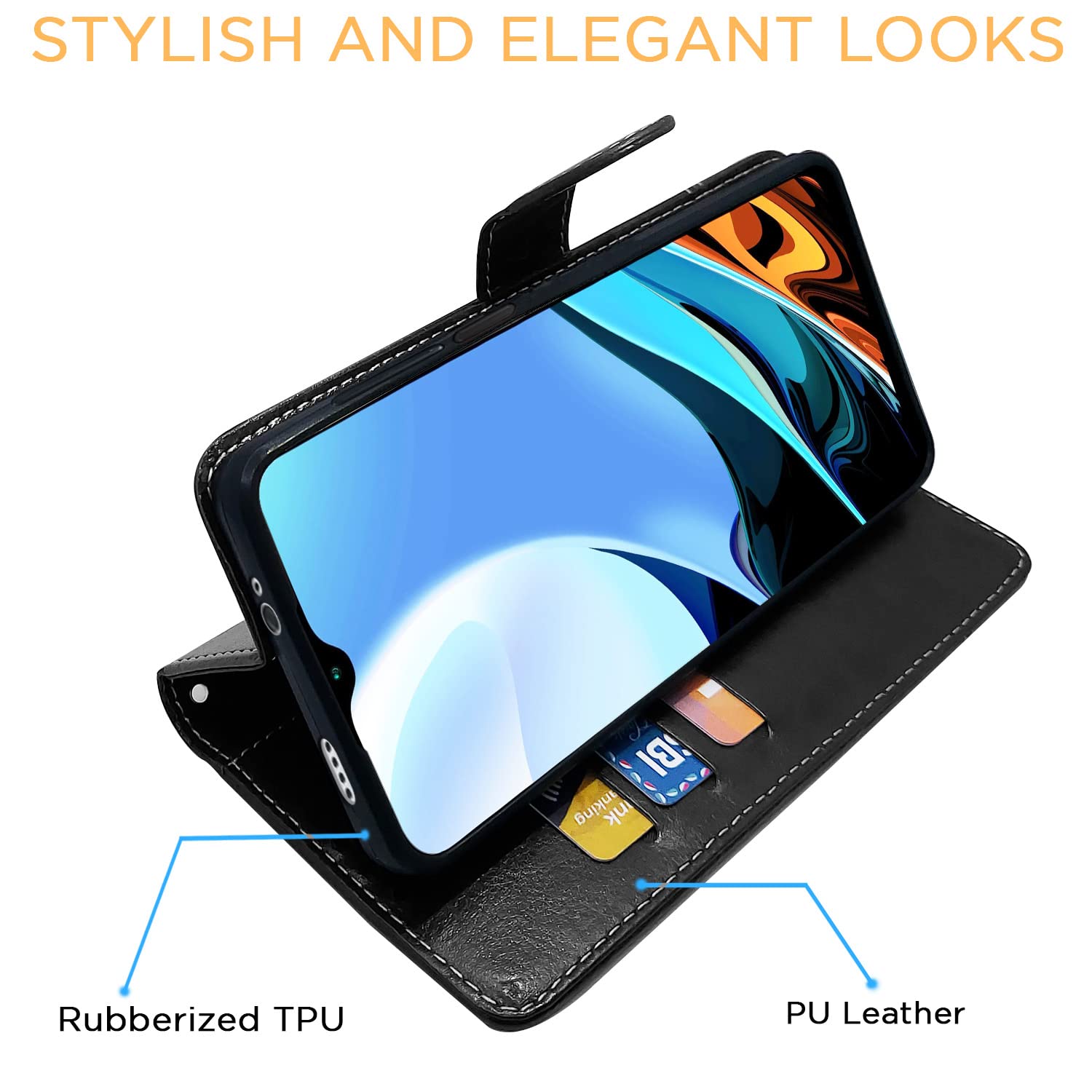 Pikkme black & brown flip case for Redmi 9 Power – photo 5