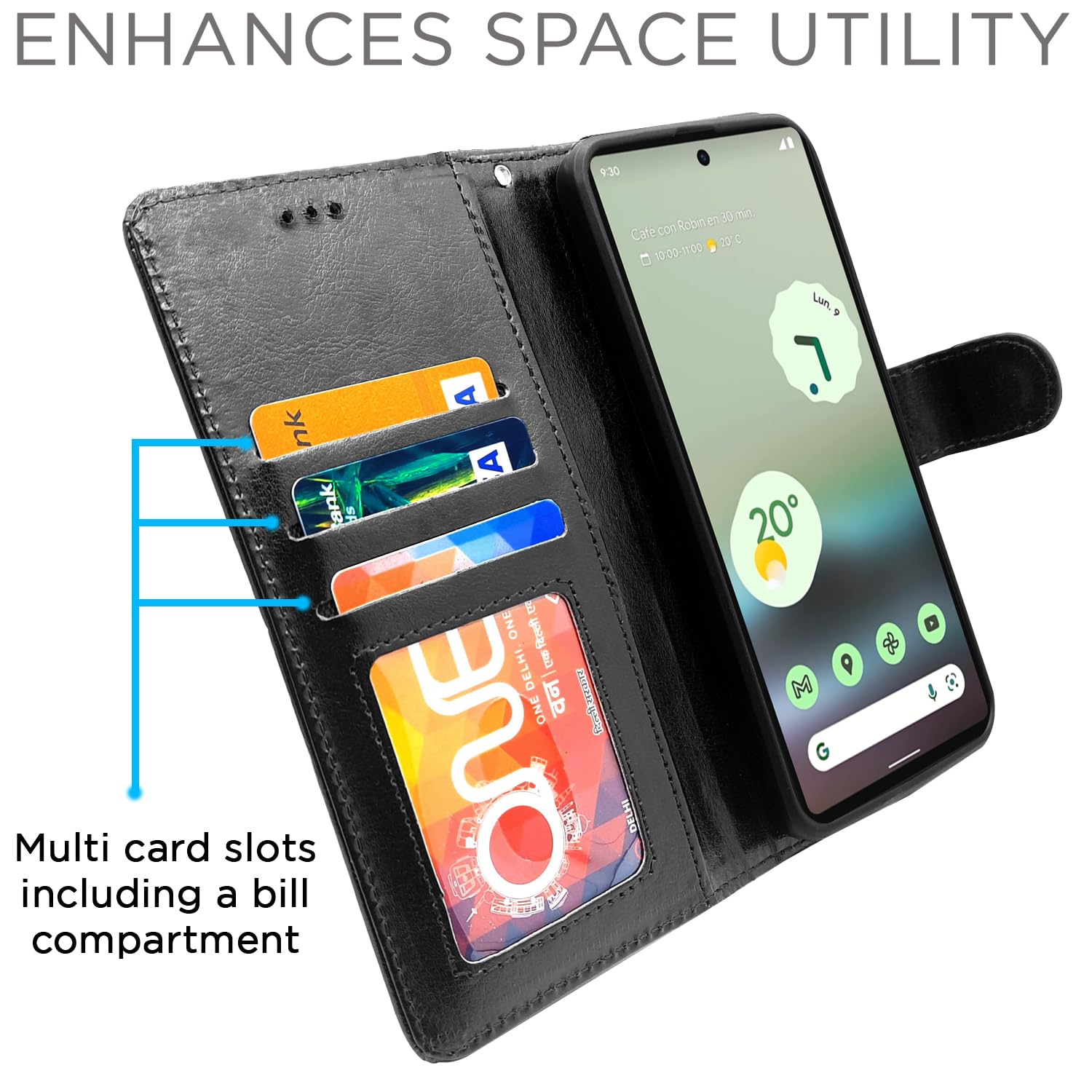 Black mobile flip cover for Google Pixel 6a – Pikkme – photo 5